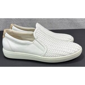 Ecco White Slip-On Sneakers